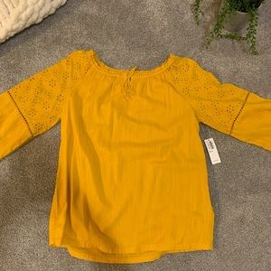 Yellow On The Shoulder/Off The Shoulder Shirt
